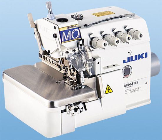 JUKI MO-6804S auto waste removal, foot lift, and chain cutter